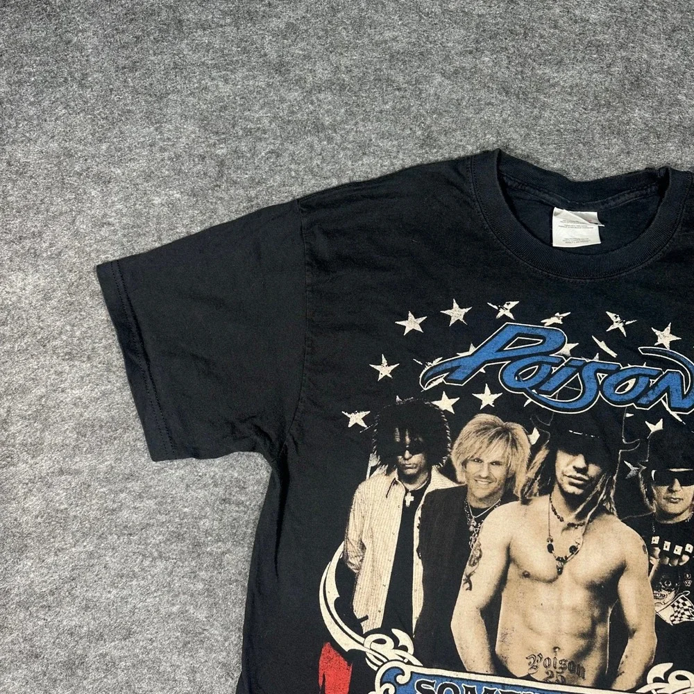 Poison Something To Believe In Tour 2011 Band T Shirt Mens Large Black - Picture 9 of 16